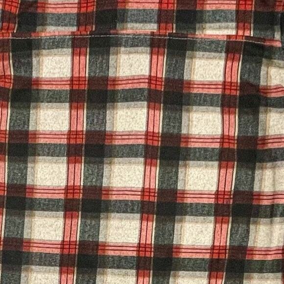 Kontrol Plaid Flannel Button-Down Red Gray Cream Women’s Medium - Picture 5 of 10